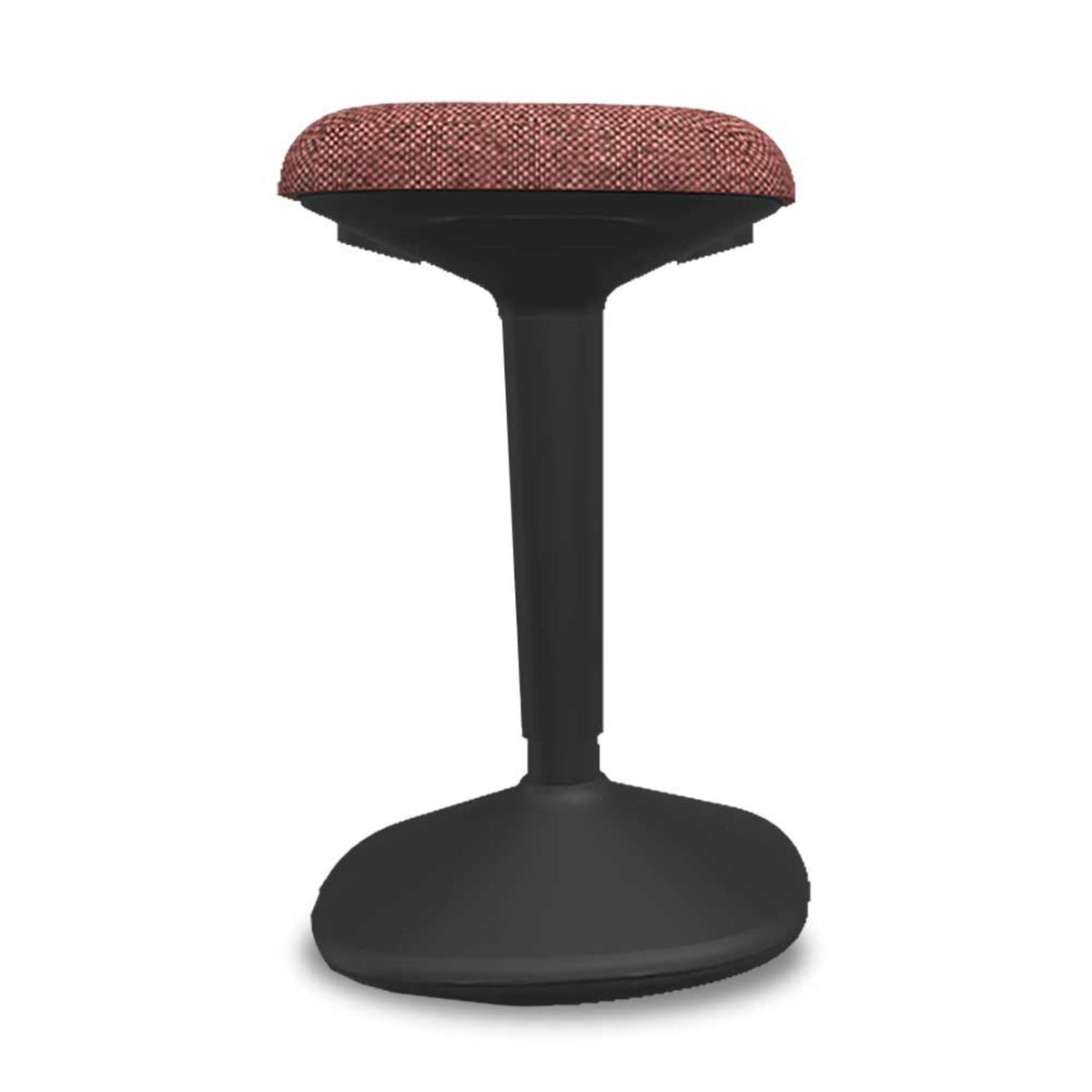 Standing Seat - Viasit Younit - Black Base - Red Brown Rivet 1257 Seat Fabric - Studio Image