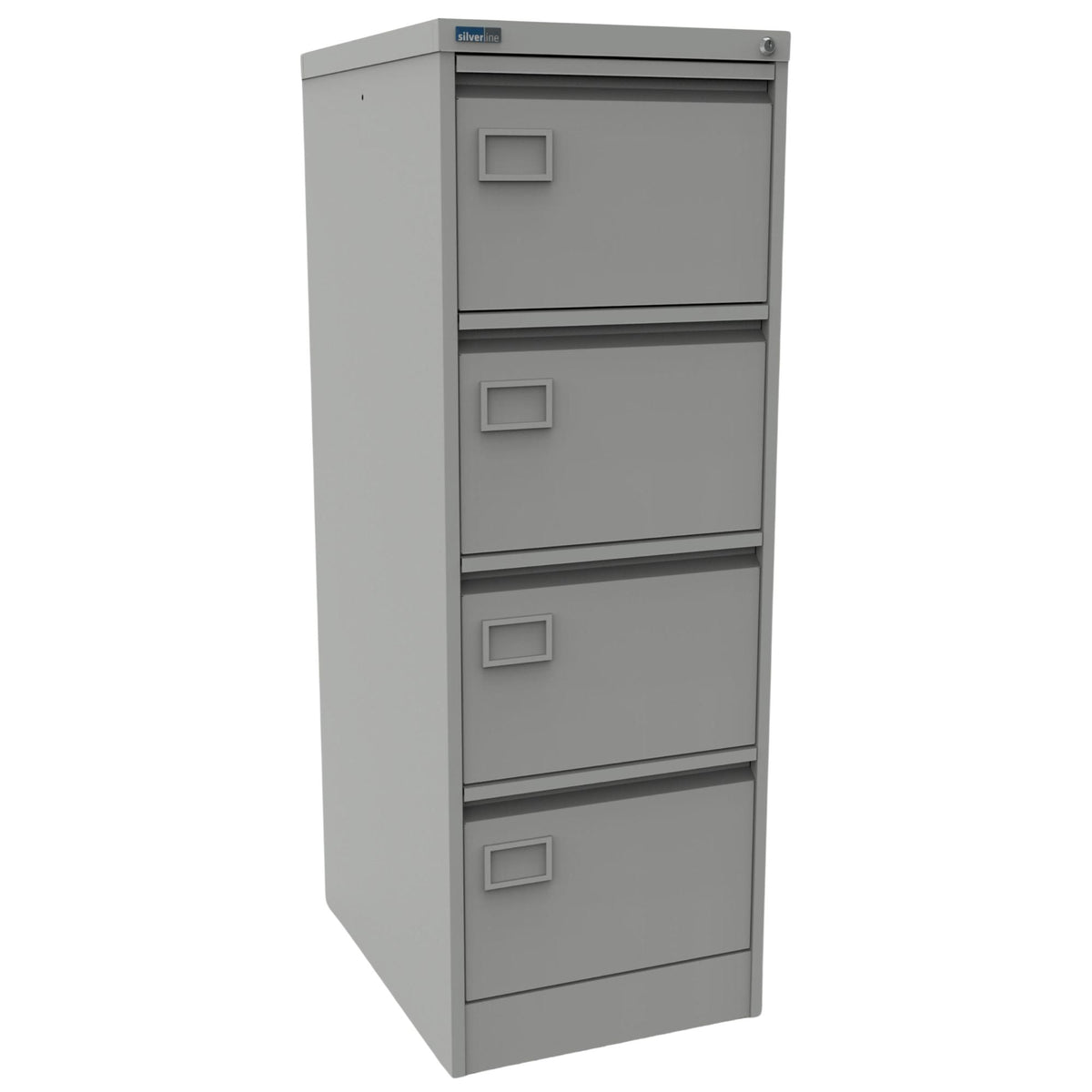 Steel Filing Cabinet - Revilo - 4 Drawer - Light Grey - Studio Image