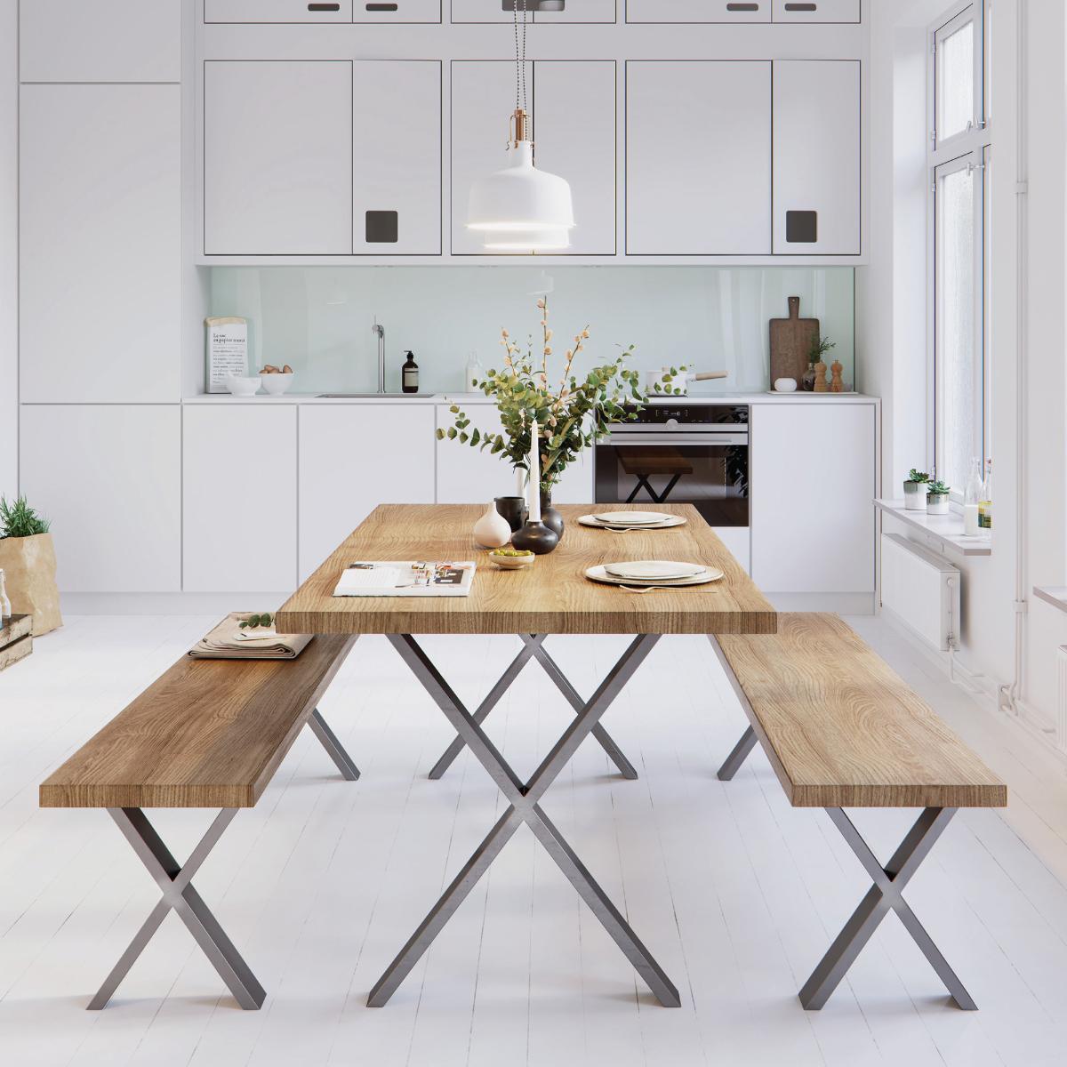 Steel table legs - X desk legs lifestyle image