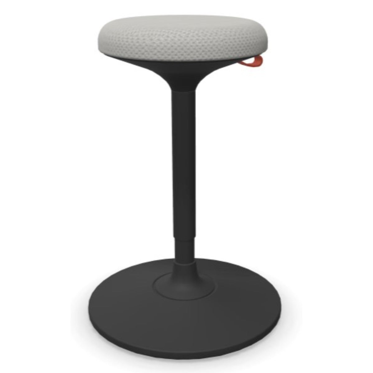 Stool For Standing Desk - Viasit Cloonch - Black Base - Grey Alba 1145 Seat Fabric - Studio Image