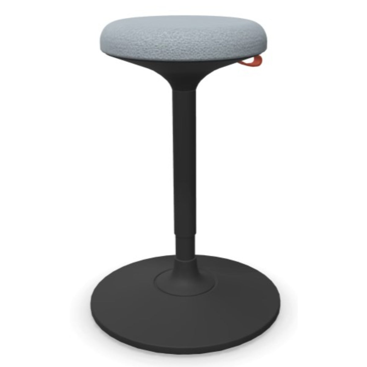 Stool For Standing Desk - Viasit Cloonch - Black Base - Light Grey Bondai 1196 Seat Fabric - Studio Image