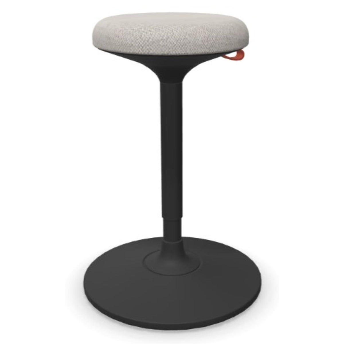 Stool For Standing Desk - Viasit Cloonch - Black Base - Light Grey Era 1245 Seat Fabric - Studio Image