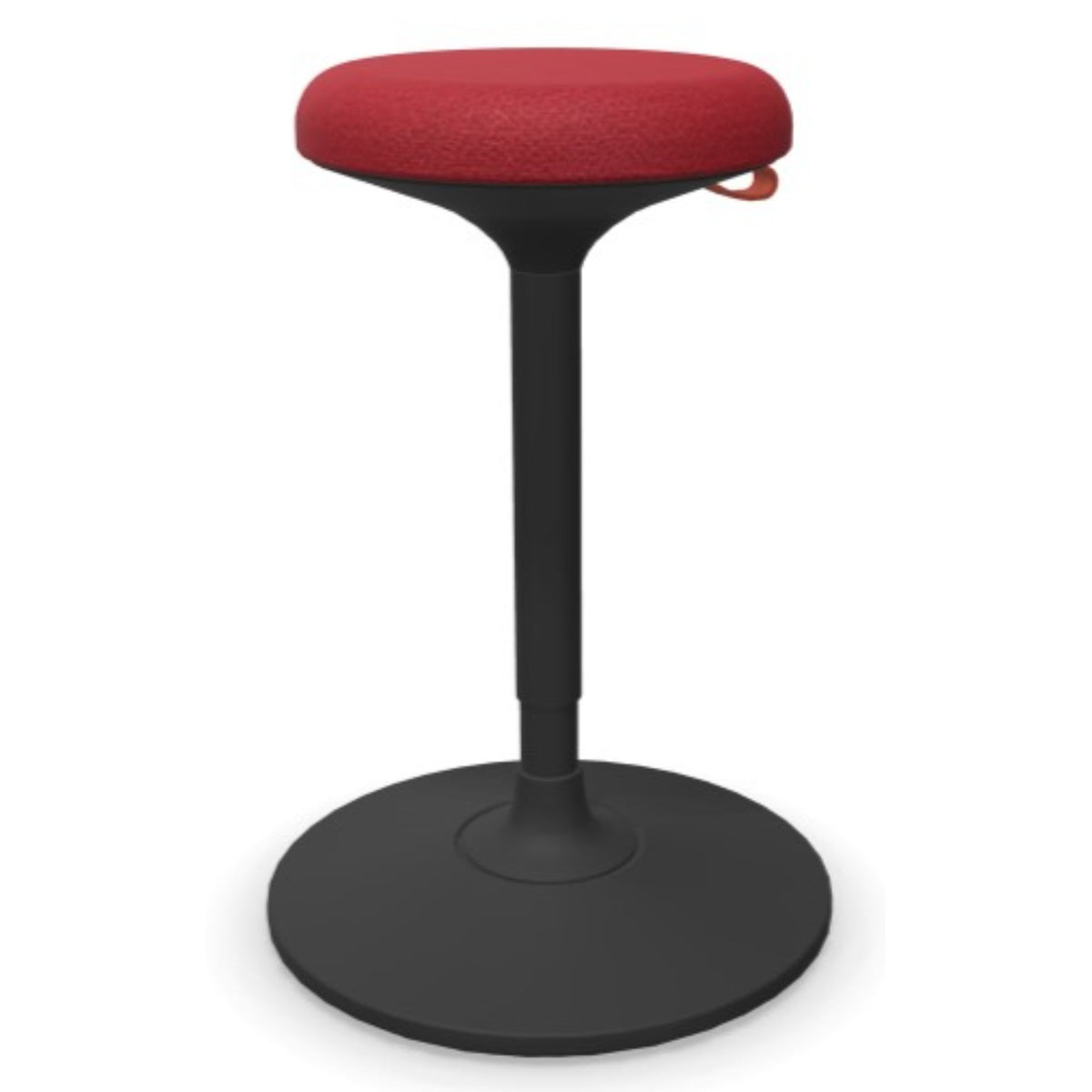 Stool For Standing Desk - Viasit Cloonch - Black Base - Red Bondai 1183 Seat Fabric - Studio Image