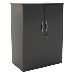 Storage Cupboard for Office - Revilo - Medium Cabinet - Black - Studio Image 