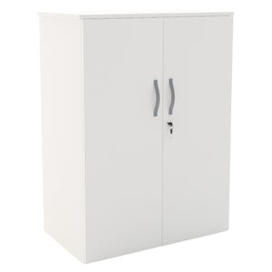 Storage Cupboard for Office - Revilo - Medium Cabinet - White - Studio Image 