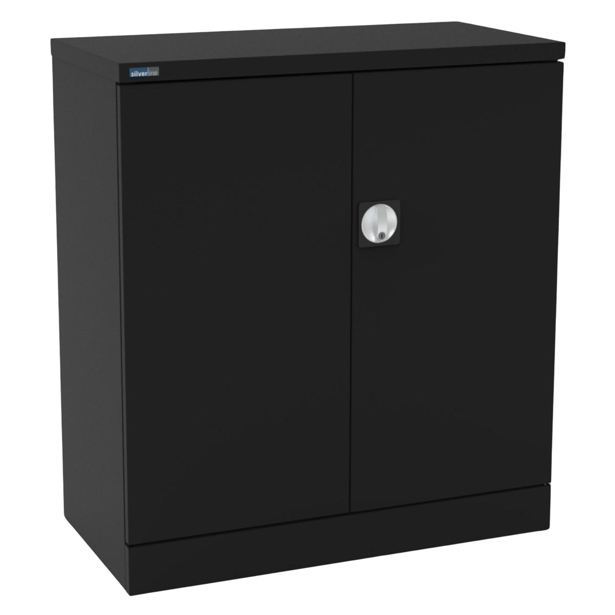 Storage Cabinet for Office - Revilo - Medium Cabinet - Black - Studio Image