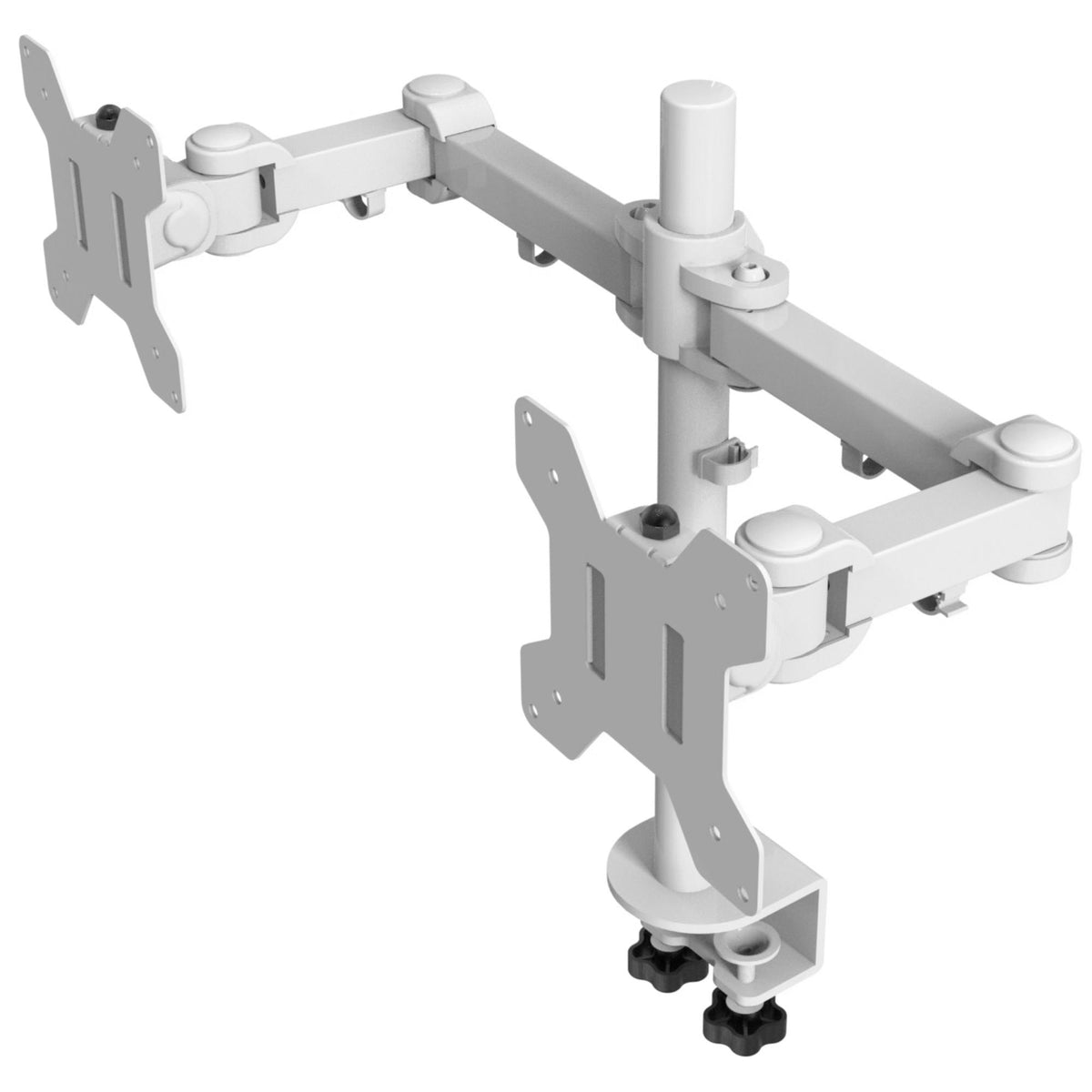 Strata Dual Monitor Stand - White Colour - Front Left View