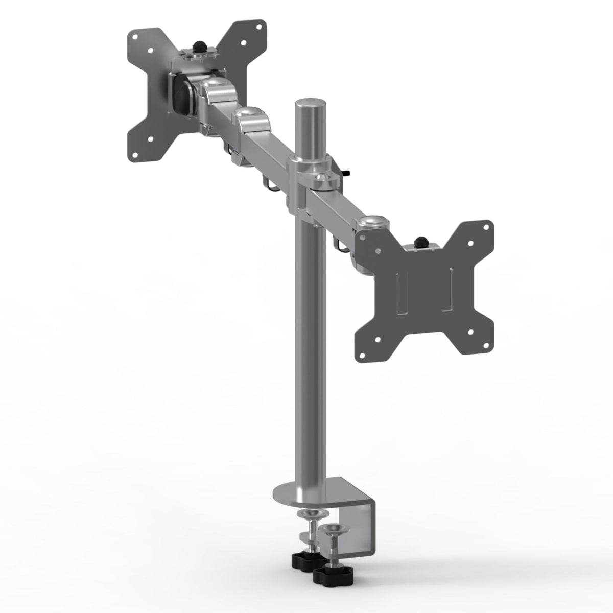 Strata Twin Monitor Arm - Silver Colour - Mount facing to left and right