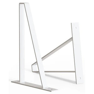 Suspense brackets for shelf, white, bracket side view on white background