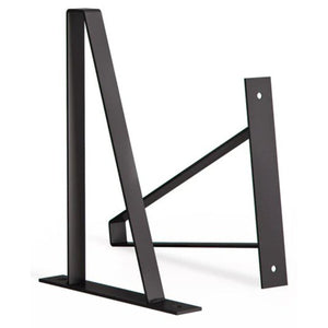 Suspense shelf brackets, black, side view on white background