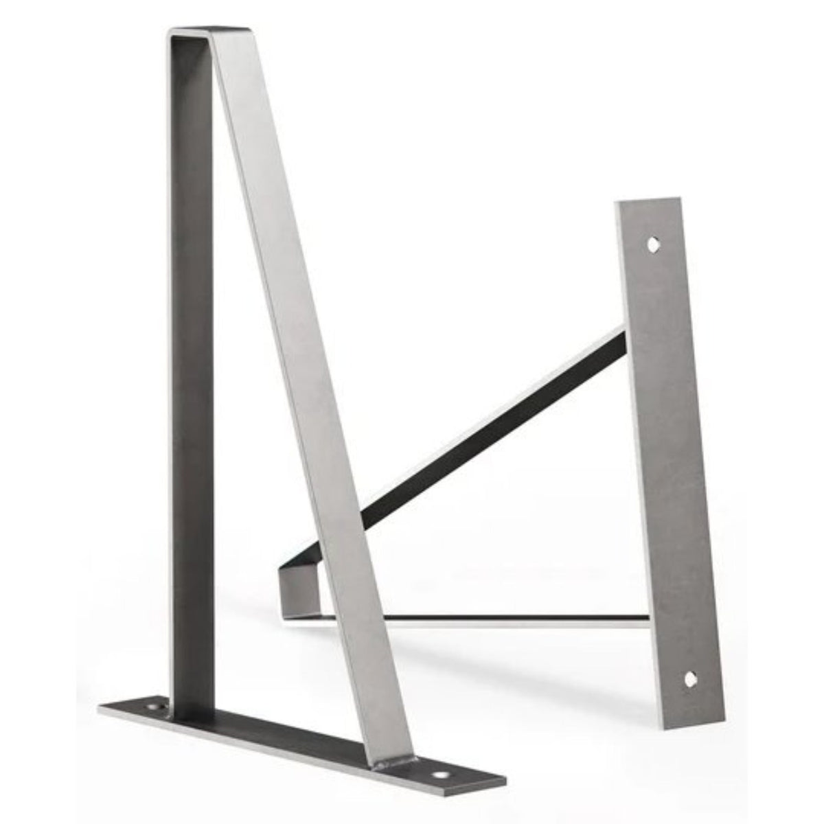 Suspense shelf brackets, raw steel, bracket side view