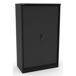 Tambour Office Unit - Revilo - Medium Storage - Black - Studio Image