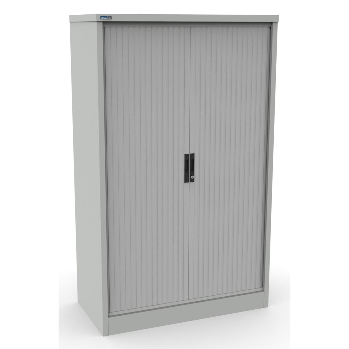 Tambour Office Unit - Revilo - Medium Storage - Light Grey - Studio Image