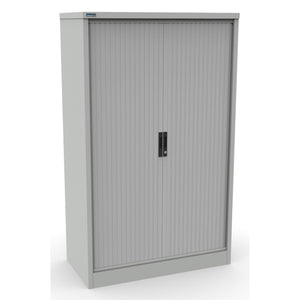 Tambour Office Unit - Revilo - Medium Storage - Light Grey - Studio Image