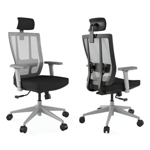 Task Chair Mesh - Grace - White Mesh / Grey Base and Black Mesh / Aluminium Base Variants