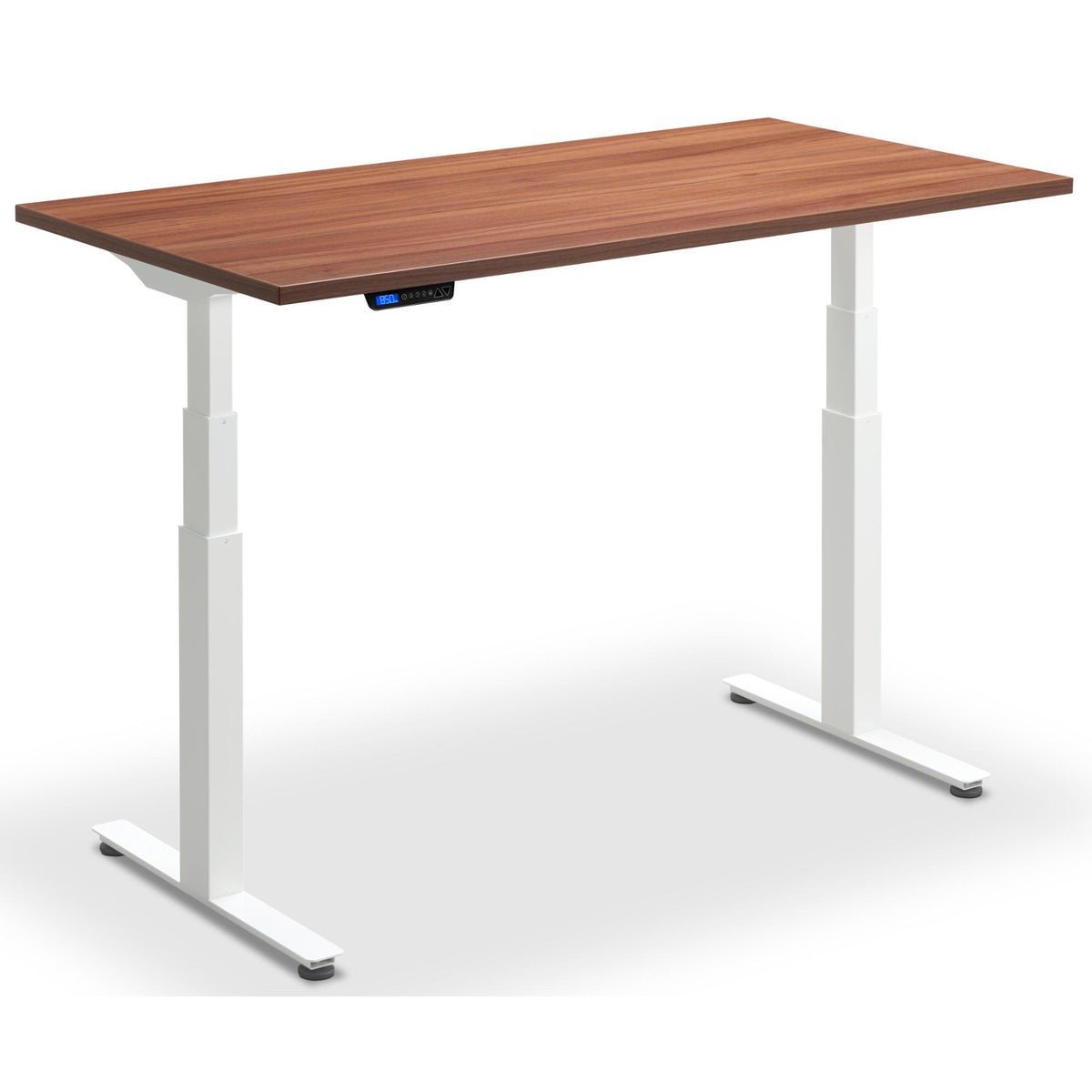 Treadmill with Standing Desk - Rize Walk - White Frame - Natural Dijon Walnut Top - Studio Image