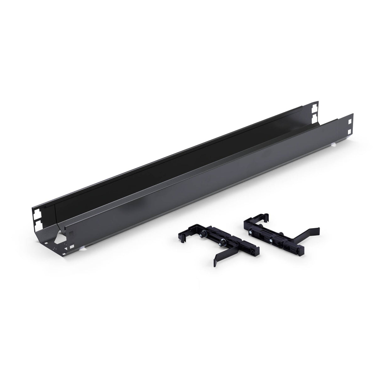 Under Desk Cable Management Tray - Dark Grey with Brackets - Studio Image