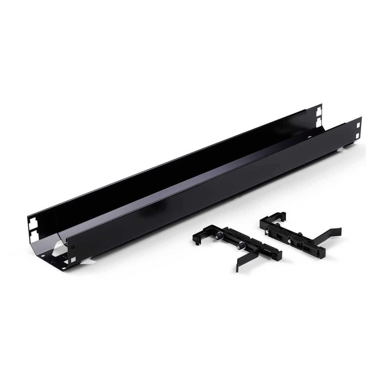 Under Desk Cable Tray - Black with Brackets - Studio Image