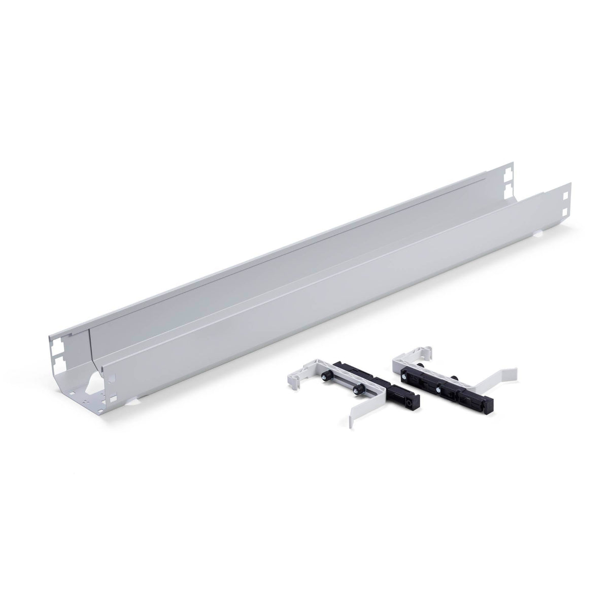 Under Desk Cable Tray - Light Grey with Brackets - Studio Image