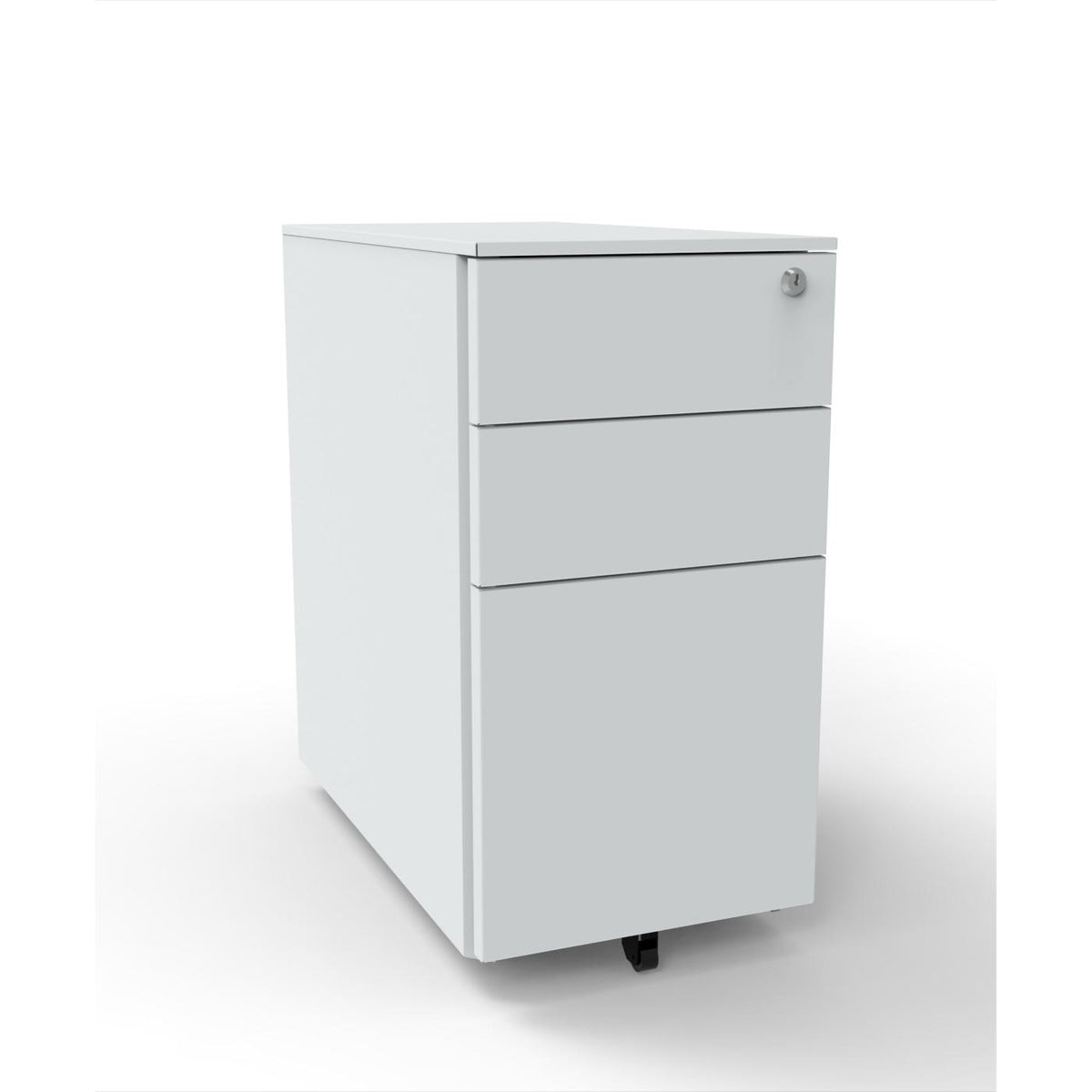 Under Desk Pedestal Drawers - Slim - in white front right view