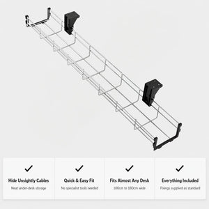Under desk wire cable basket with cable management showing features