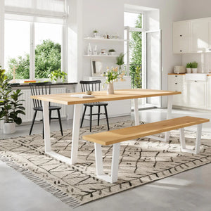 V Frame Legs - White - 71cm x 78cm Industrial Legs - Dining Table Setup