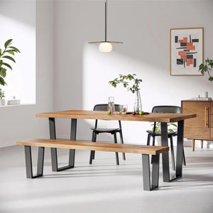 V Frame Table Legs - Black - 71cm x 58cm - Dining Table Setup