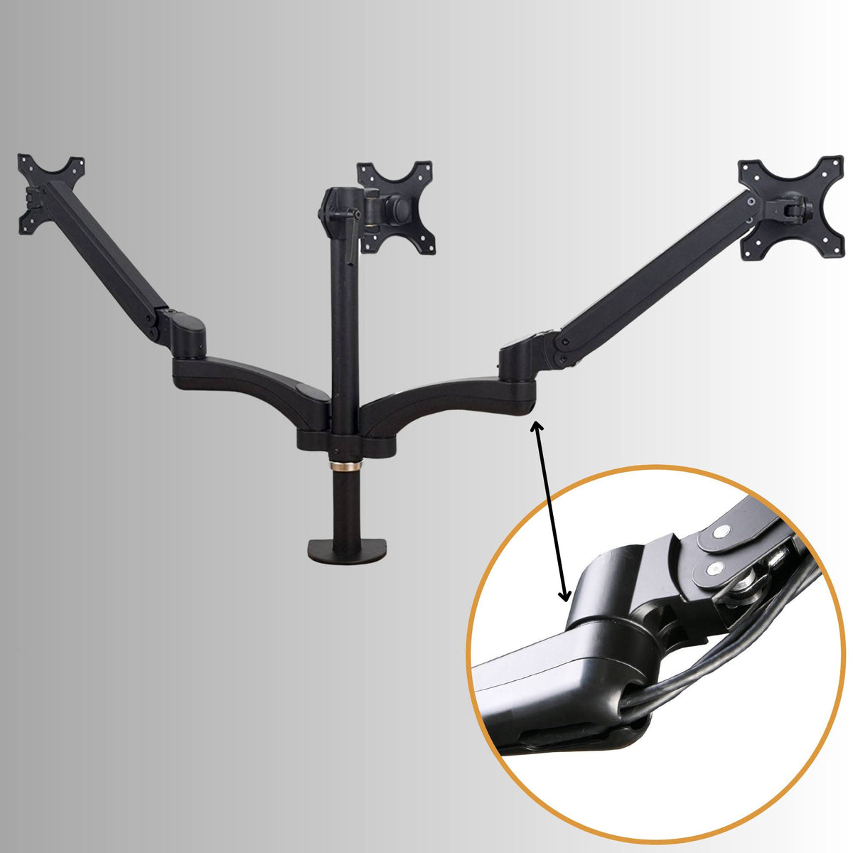 Velaro 3 Monitor Arm - Cable Management Showm