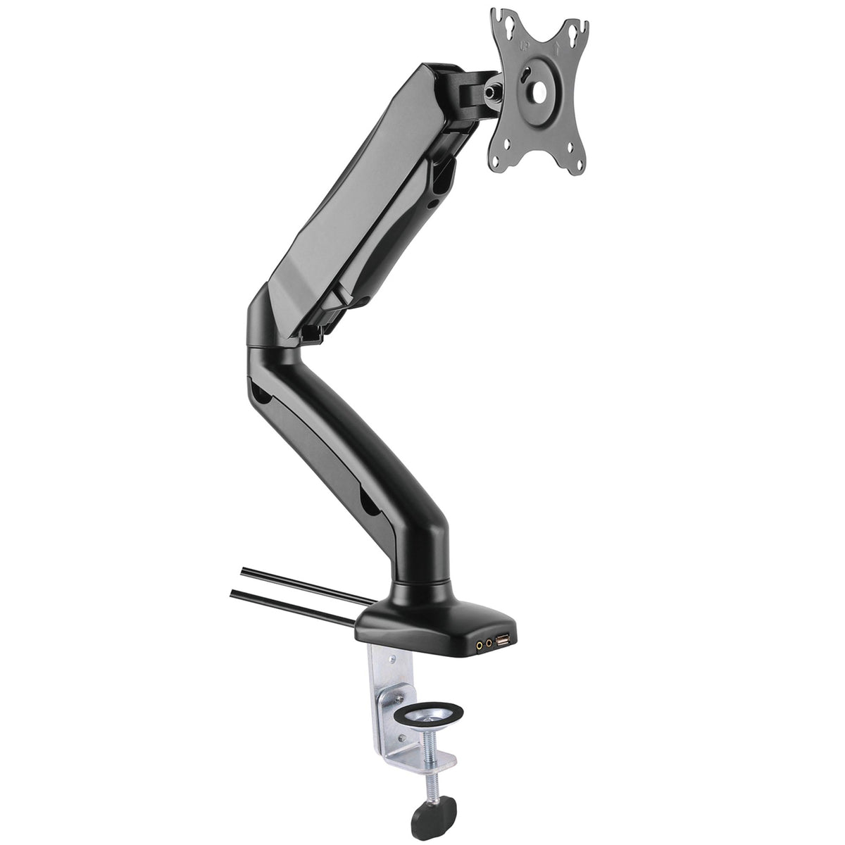 Vestra 1 Monitor Stand - Black - Front Side View - Studio Image