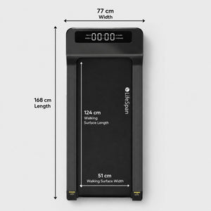 Walking pad Lifespan TX6 dimensions showing width, length, and walking surface measurements