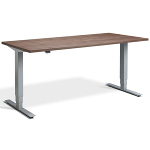 Walnut Adjustable Desk - Masta Real Wood Veneer - Silver - Studio Image