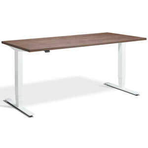 Walnut Adjustable Desk - Masta Real Wood Veneer - White - Studio Image