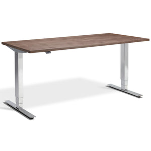 Walnut Standing Desk - Masta Real Wood Veneer - Chrome - Studio Image