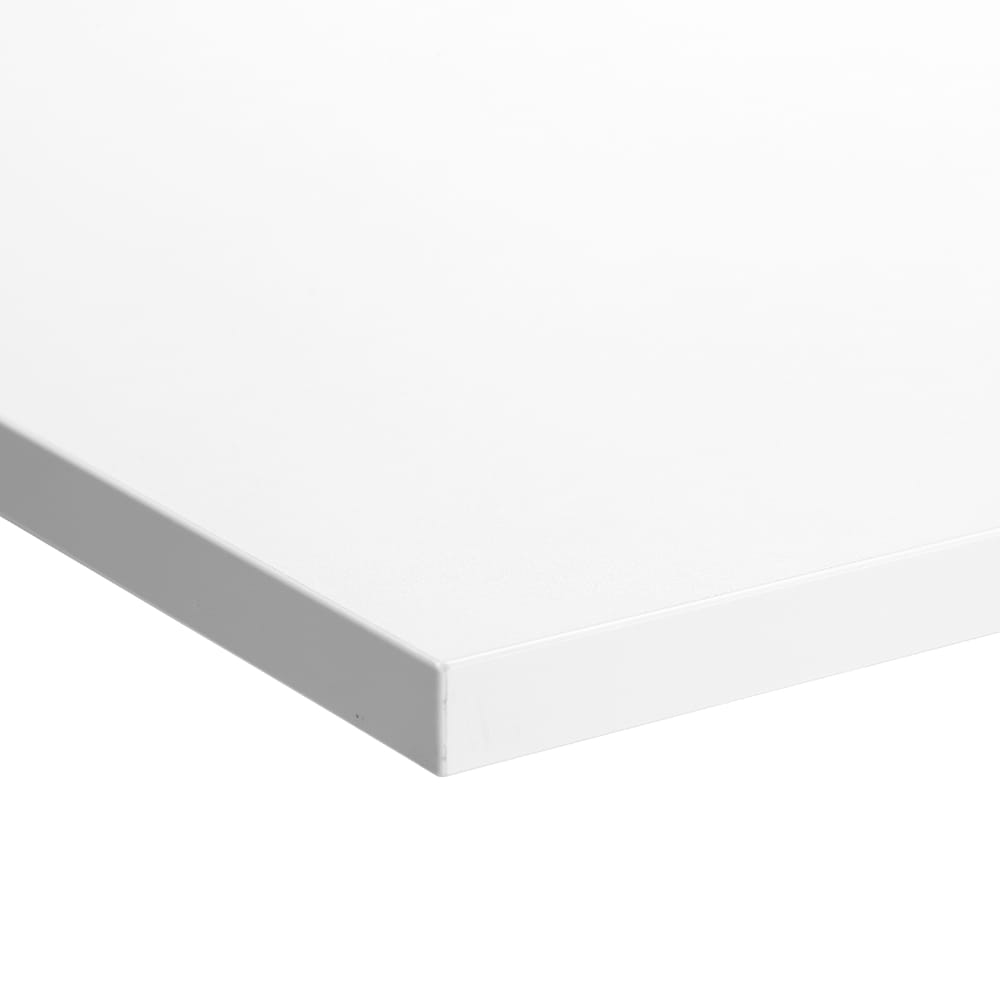 white desk top viewed from corner