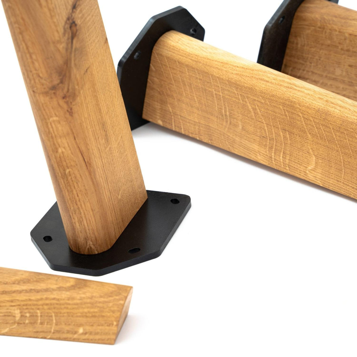 Wooden Desk Legs - Tapered Legs 71cm Hard Wax Oil - with Screw Holes Close up View