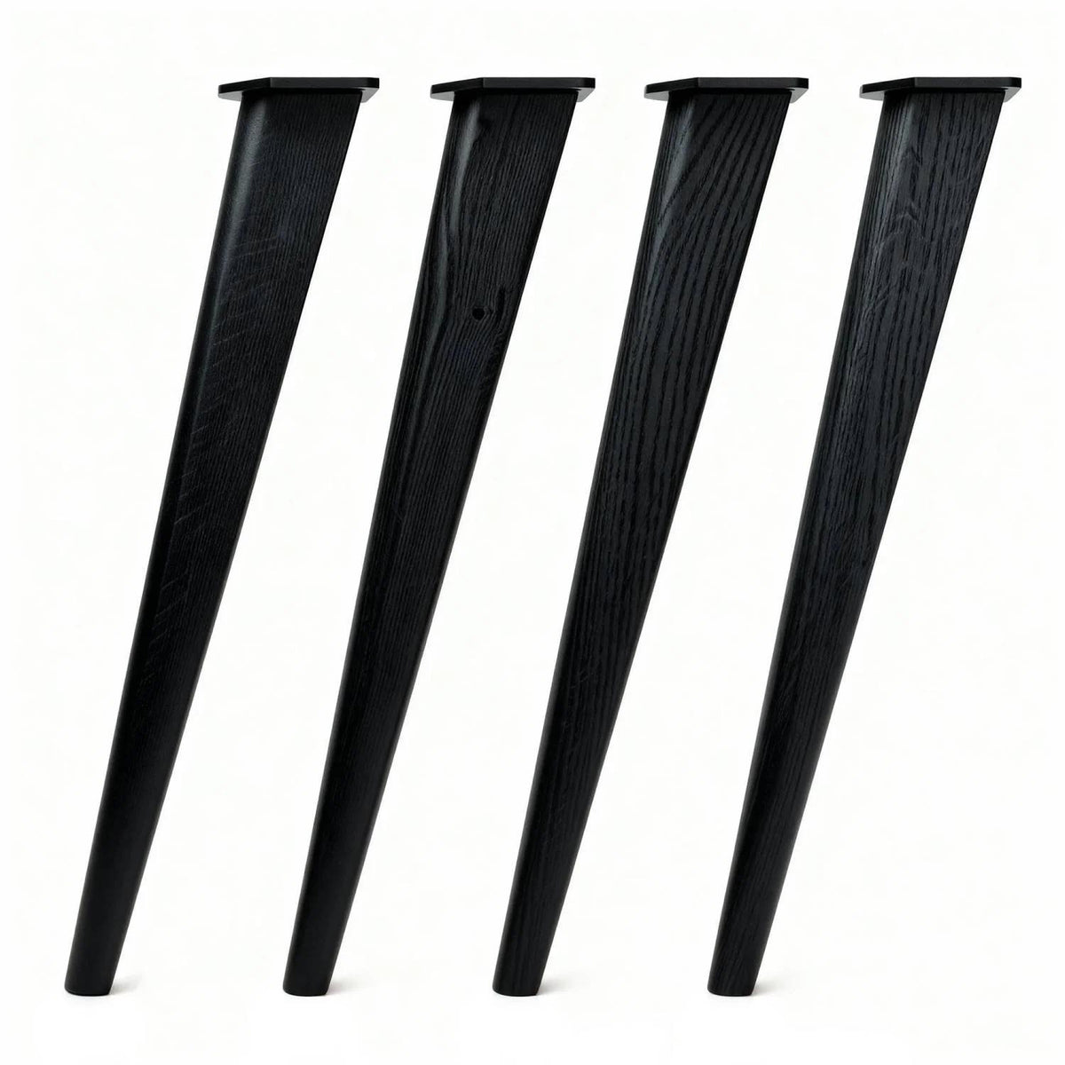 Wooden Desk Legs - Tapered Legs 71cm Black Finish - Studio Image