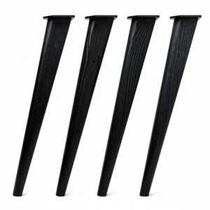 Wooden Desk Legs - Tapered Legs 71cm Black Finish - Studio Image