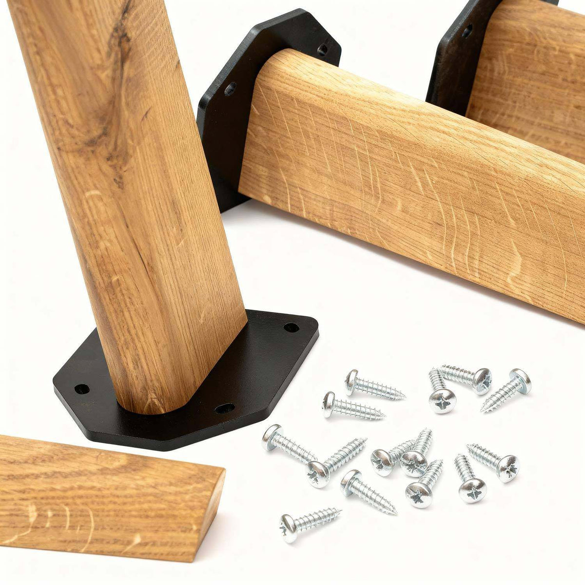 Wooden Desk Legs - Tapered Legs 71cm Hard Wax Oil - with Screws Close up View