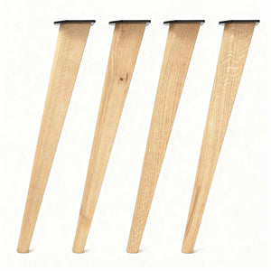Wooden Desk Legs - Tapered Legs 71cm No Finish - Studio Image