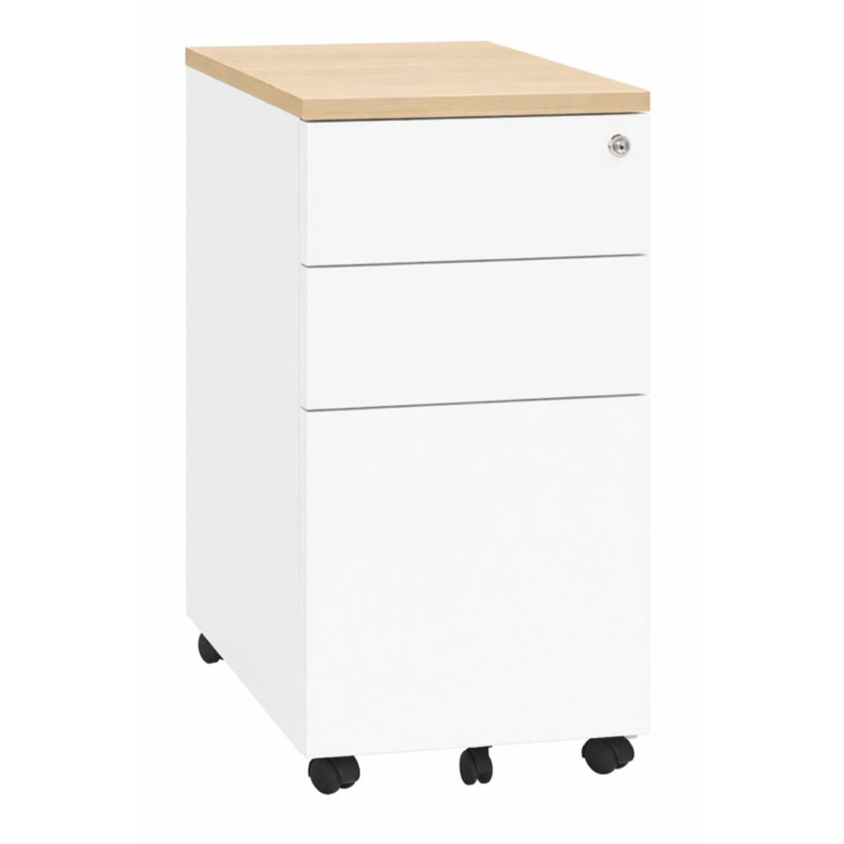 Wooden topper for desk pedestals in maple top finish, W300 x D520 x H25mm