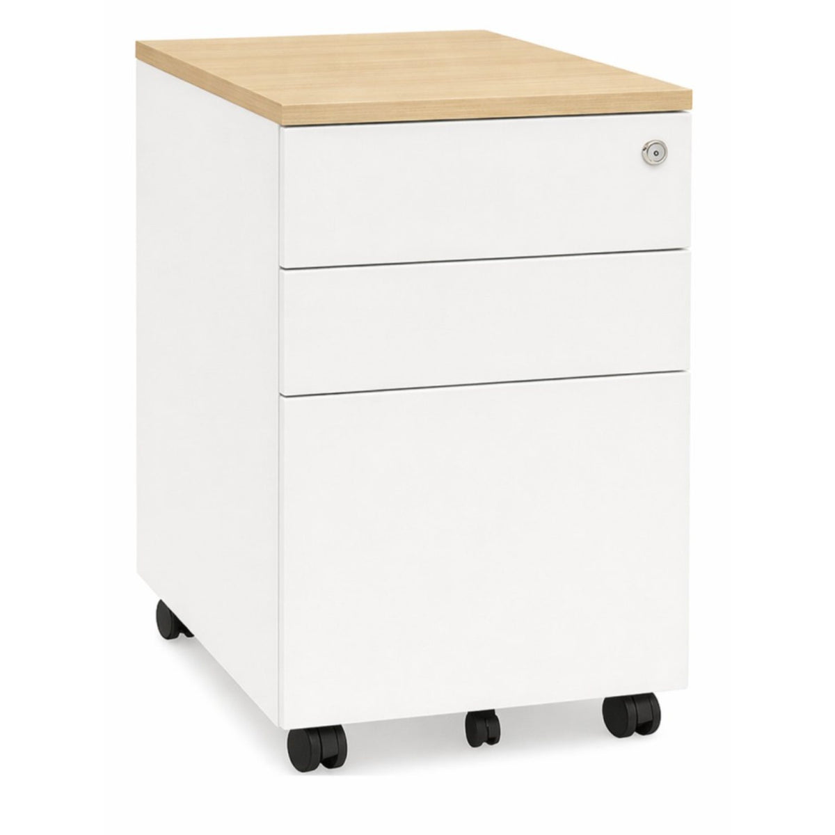 Wooden topper for desk pedestals in maple top finish, W390 x D520 x H25mm