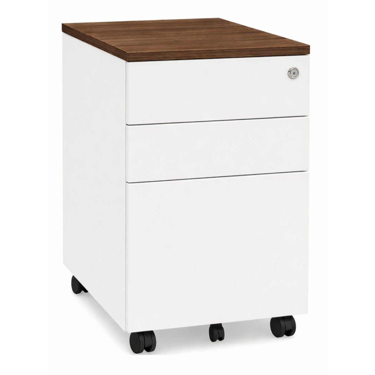 Wooden topper for desk pedestals in walnut top finish, W390 x D520 x H25mm