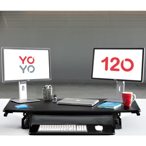 Yo Yo Desk 120 - Black Colour - Folded Office Setup - Front View