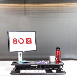 Yo Yo Desk 80 S - Black Colour - Folded - Office Setup Front View