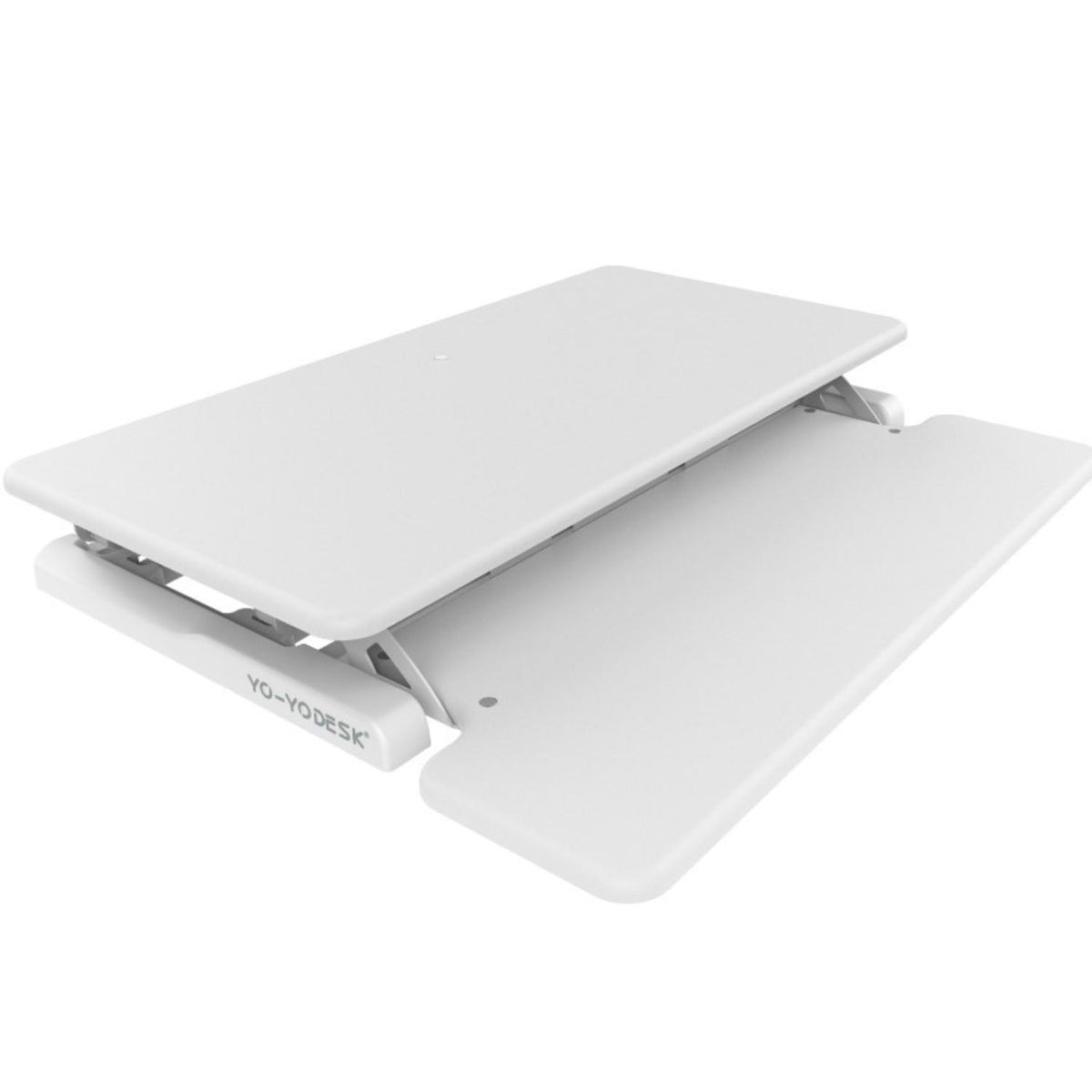 Yo Yo Desk 80S - White Colour - Studio Image - Folded - Side View