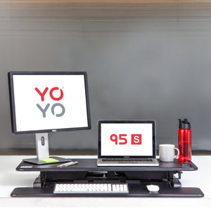 Yo Yo Desk 95 S - Black Colour - Folded - Office Setup Front View