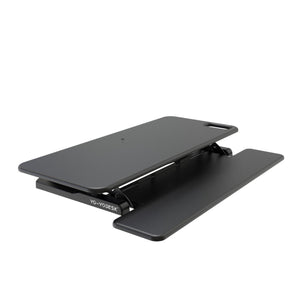 Yo Yo Desk 95S - Black Colour - Studio Image - Folded - Side View