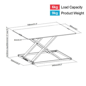 Yo Yo Desk Lite - Product Dimensions