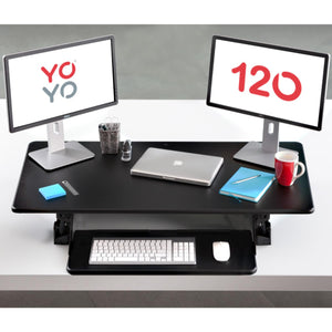 YoYo Desk 120 - Black Colour - Folded Office Setup - Front View