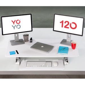 YoYo Desk 120 - White Colour - Folded Office Setup - Front View